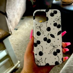 iPhone 14 black cherry velvet caviar case